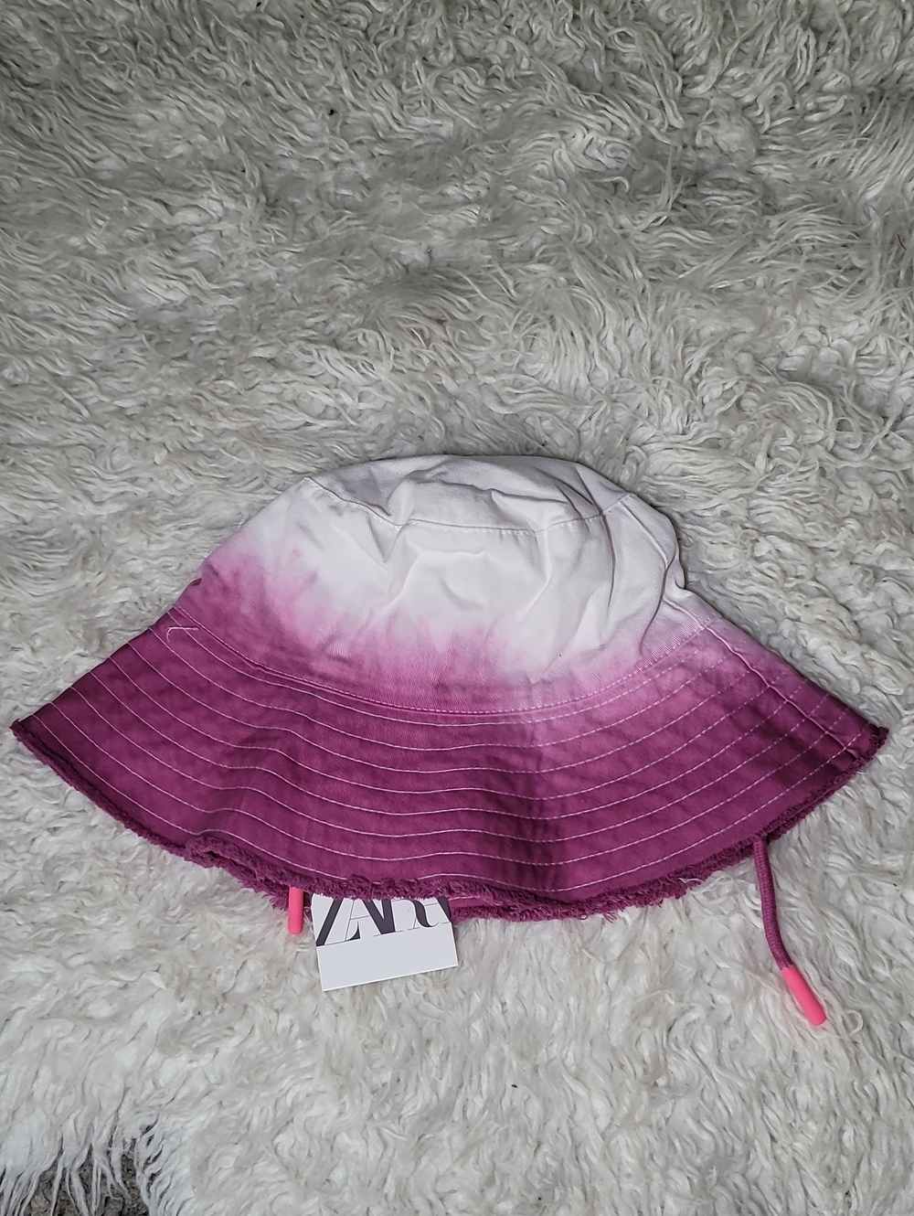 Zara White to Purple Ombre Bucket Hat